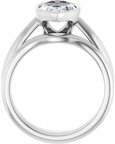Sužadėtuvių Žiedas „Bezel-Set Solitaire“ 10k white gold Marquise 15mm x 7mm (7)