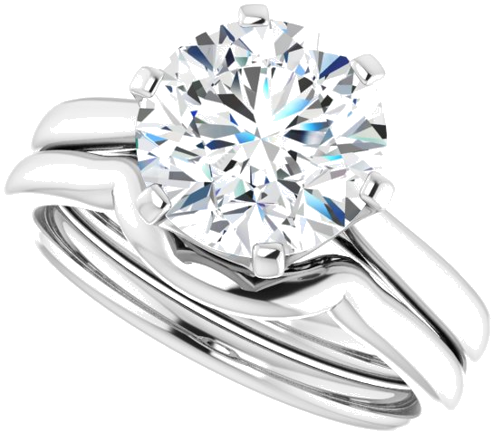 Sužadėtuvių Žiedas „Solitaire“ 10k white gold Round 9mm (10)