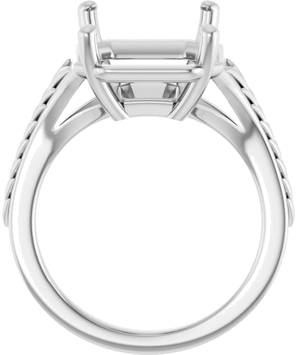 Sužadėtuvių Žiedas „Solitaire“ 14k white gold Emerald 14mm x 10mm (2)
