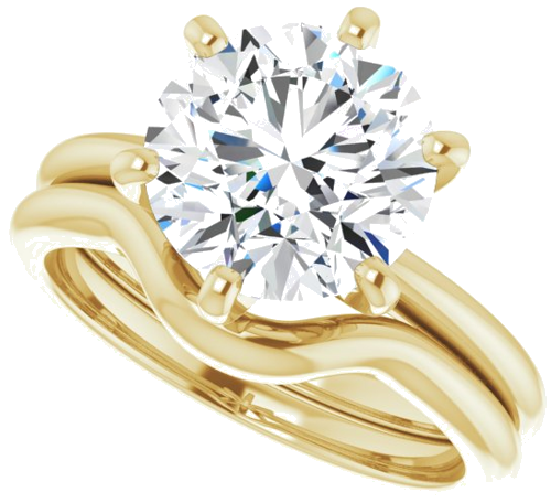14K Yellow  9.4 mm Round Solitaire Engagement Ring Mounting (10)