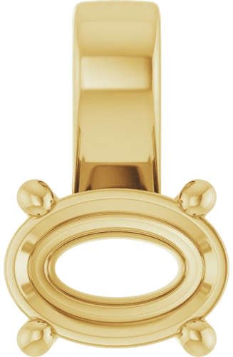 Pakabukas „Solitaire Charm“ 14k yellow gold Oval 7mm x 5mm (1)