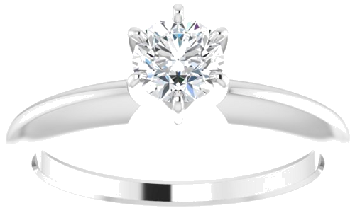 Sužadėtuvių Žiedas „Solitaire“ 585 Baltojo Aukso Round 4.2mm x 4.9mm (8)