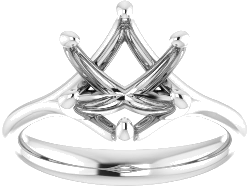 Platinum 9 mm Round Engagement Ring Mounting (3)