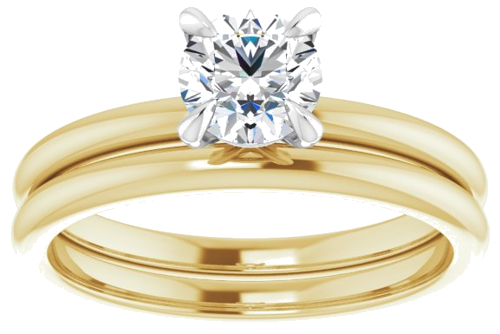 Sužadėtuvių Žiedas „Solitaire“ 14k yellow/white gold Round 5.5mm (8)