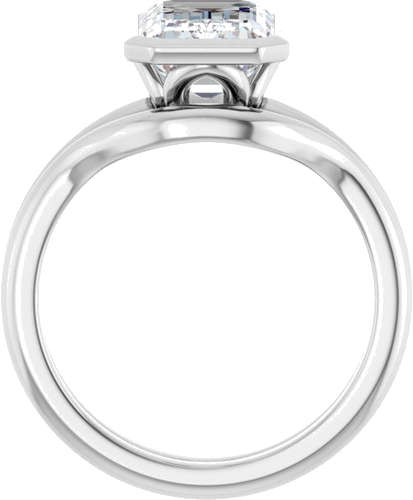 Sužadėtuvių Žiedas „Bezel-Set“ 14k white gold Emerald 10mm x 7mm (7)