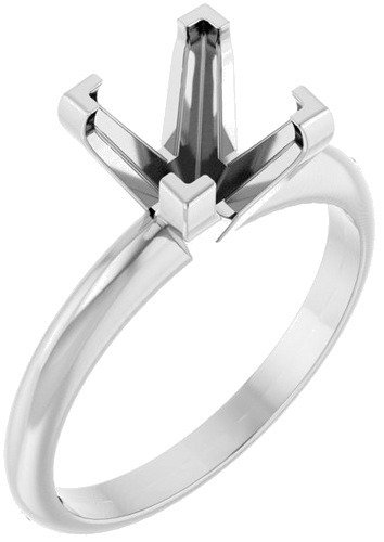 Sužadėtuvių Žiedas „V-End Solitaire“ 585 Baltojo Aukso Square 7mm (1)