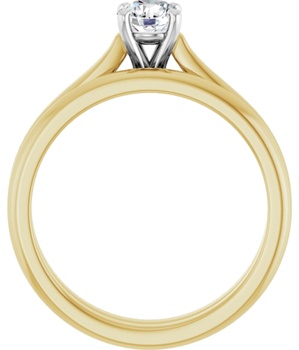Sužadėtuvių Žiedas 14k yellow/white gold Round 4.8mm (7)