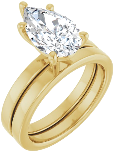Sužadėtuvių Žiedas „Solitaire“ 14k yellow gold Pear 12mm x 7.5mm (6)