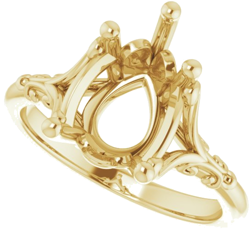 Sužadėtuvių Žiedas „Solitaire“ 14k yellow gold Pear 12mm x 8mm (5)