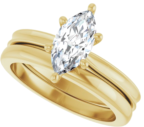 Sužadėtuvių Žiedas 14k yellow gold Marquise 10mm x 5mm (10)