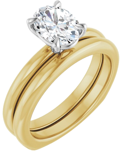 Sužadėtuvių Žiedas „Claw-Prong Euro Shank“ 14k yellow/white gold Oval 8mm x 6mm (6)