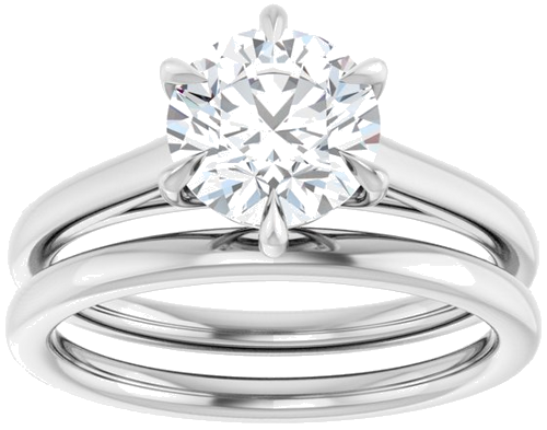 Sužadėtuvių Žiedas „Claw-Pong“ 14k white gold Round 7.4mm (8)