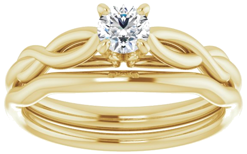 14K Yellow  4.1 mm Round Solitaire Engagement Ring Mounting (8)