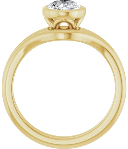 Sužadėtuvių Žiedas „Bezel-Set“ 10k yellow gold Oval 8mm x 6mm (7)