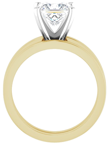 14K Yellow White 6.5x6.5 mm Square Solitaire Engagement Ring Mounting (7)