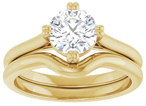 14K Yellow 6.5 mm Round Solitaire Engagement Ring Mounting (8)