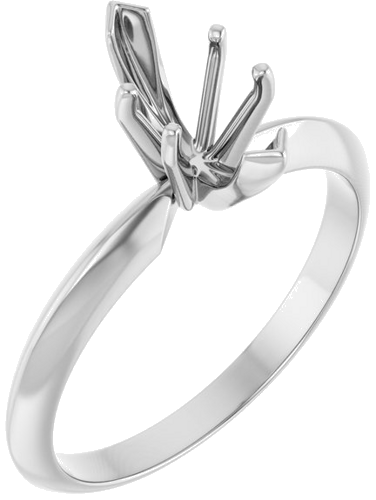 14K White 6-Prong 9.3x4.5 mm Marquise V-End Solitaire Ring Mounting (1)