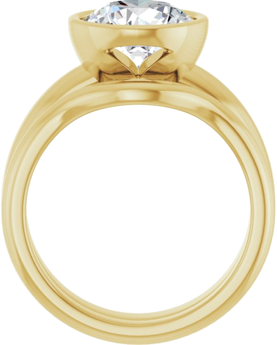 Sužadėtuvių Žiedas „Bezel-Set Solitaire“ 18k yellow gold Round 9mm (7)