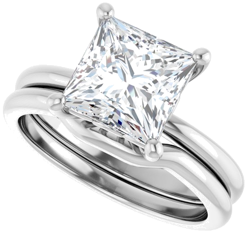 Sužadėtuvių Žiedas 10k white gold Square 7.5mm (10)