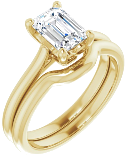 Sužadėtuvių Žiedas „Solitaire“ 585 Geltonojo Aukso Emerald 7mm x 5mm (6)