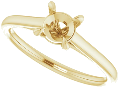 Sužadėtuvių Žiedas „Solitaire“ 585 Geltonojo Aukso Round 5.5mm (5)