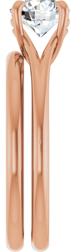 Sužadėtuvių Žiedas „Solitaire“ 14k rose gold Round 6.5mm (9)