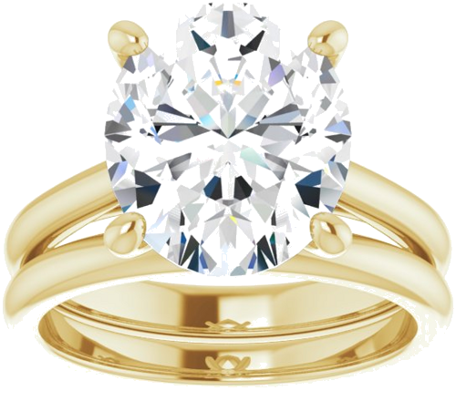 Sužadėtuvių Žiedas „Solitaire“ 10k yellow gold Oval 12mm x 10mm (8)