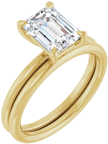 Sužadėtuvių Žiedas „Claw-Prong Solitaire“ 14k yellow gold Emerald 8mm x 6mm (6)