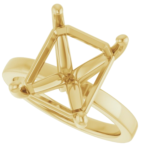 Sužadėtuvių Žiedas „Solitaire“ 10k yellow gold Emerald 12mm x 10mm (5)