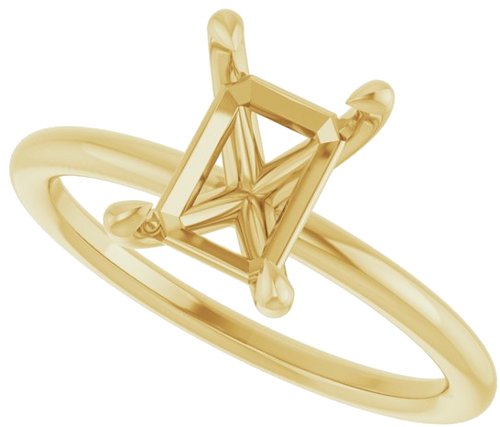 Sužadėtuvių Žiedas „Claw-Prong Solitaire“ 14k yellow gold Emerald 8mm x 6mm (5)