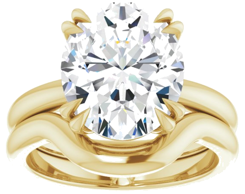 Sužadėtuvių Žiedas „Double Claw-Prong Solitaire“ 14k yellow gold Oval 12mm x 10mm (8)