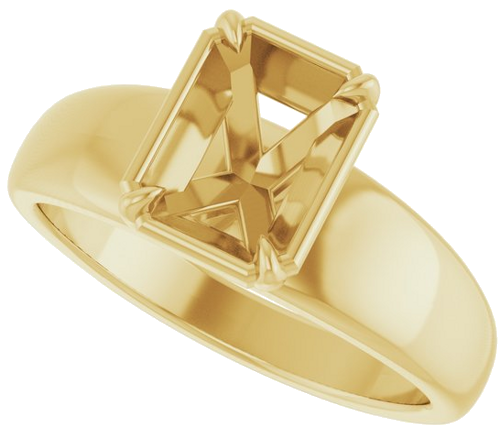 Sužadėtuvių Žiedas „Claw-Prong Solitaire Bezel-Style“ 14k yellow gold Emerald 7.5mm x 5.5mm (5)