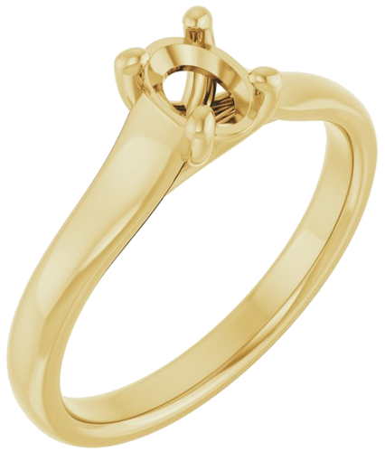 Sužadėtuvių Žiedas „Solitaire“ 585 Geltonojo Aukso Oval 6mm x 4mm (1)