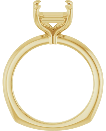 Sužadėtuvių Žiedas „Claw-Prong Euro Shank“ 14k yellow gold Emerald 10mm x 8mm (2)
