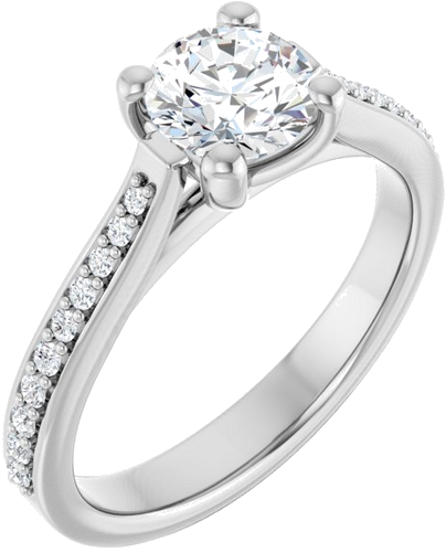 Sužadėtuvių Žiedas 14k white gold Round 6mm (1)