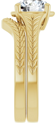 Sužadėtuvių Žiedas „Solitaire“ 10k yellow gold Round 7.4mm (9)