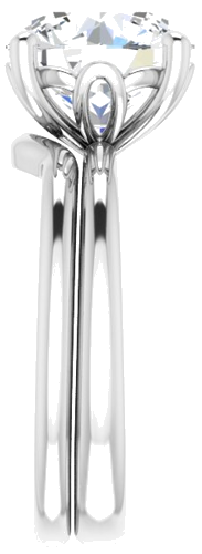 Sužadėtuvių Žiedas „Solitaire“ 585 Baltojo Aukso Round 10mm (9)