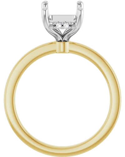 Sužadėtuvių Žiedas „Hidden Halo-Style“ 14k yellow/white gold Emerald 9mm x 7mm (2)
