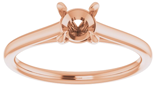 Sužadėtuvių Žiedas „Solitaire“ 585 Rožinis Aukso Round 5.2mm (3)