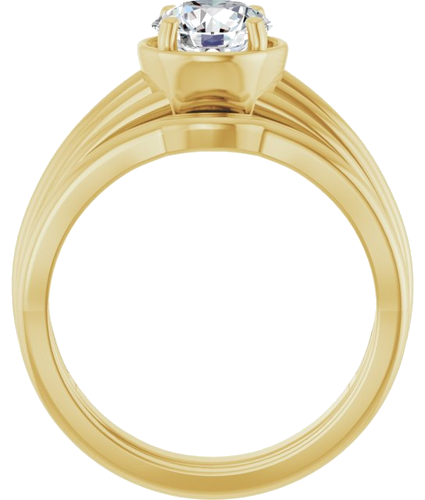 Sužadėtuvių Žiedas „Solitaire Vintage-Inspired“ 14k yellow gold Round 6.4mm (7)