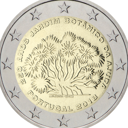 2018 Portugalija Ajudos botanikos sodas 2 eurų moneta (2)