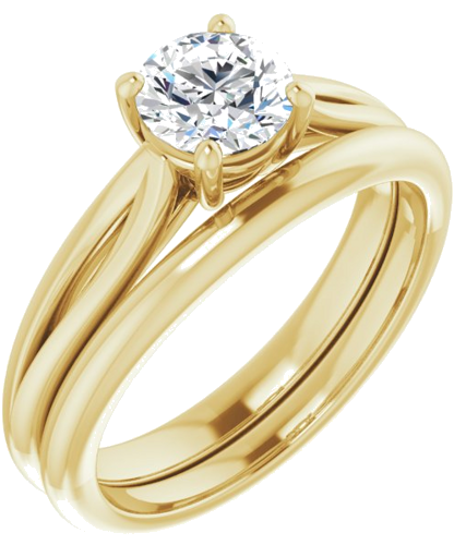 Sužadėtuvių Žiedas „Solitaire“ 14k yellow gold Round 5.8mm (6)