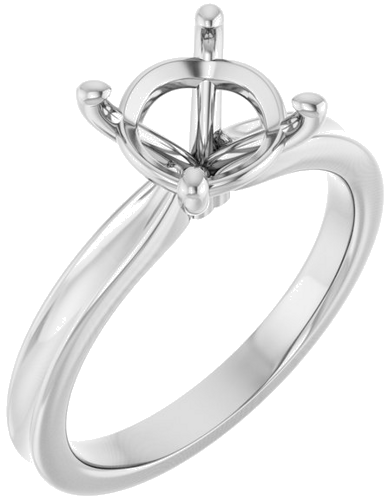 Sužadėtuvių Žiedas 14k white gold Round 8mm (1)