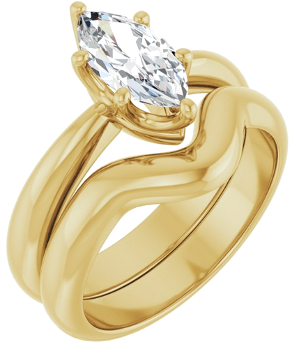 Sužadėtuvių Žiedas „Solitaire Crown-Inspired“ 14k yellow gold Marquise 10mm x 5mm (6)