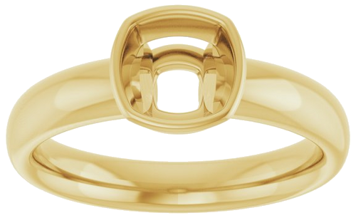 Sužadėtuvių Žiedas „Bezel-Set Solitaire“ 14k yellow gold Cushion 6mm (3)