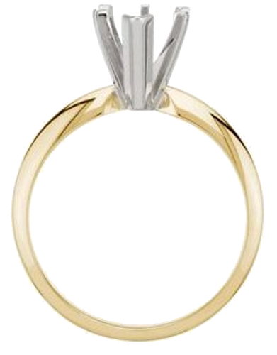 Sužadėtuvių Žiedas „6-Prong V-End Solitaire“ 585 Baltojo Ir Geltonojo Aukso Pear Shape 8mm x 5mm (2)