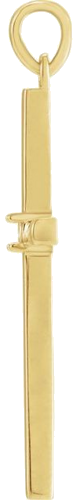 14K Yellow 1.5 mm Round Cross 22.65x11.4 mm Pendant Mounting (2)