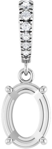 Pakabukas „Accented“ 14k white gold Oval 8mm x 6mm (1)