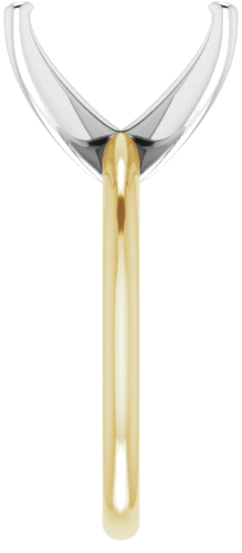 14K Yellow   White  12x10 mm Emerald Solitaire Engagement Ring Mounting (4)