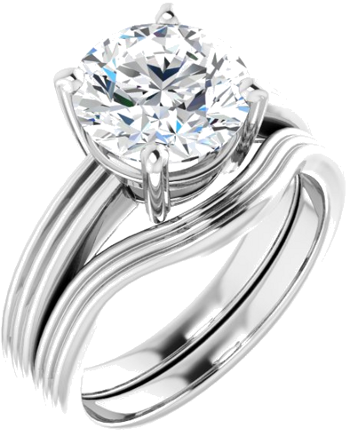 Sužadėtuvių Žiedas „Solitaire“ 14k white gold Round 8.8mm (6)